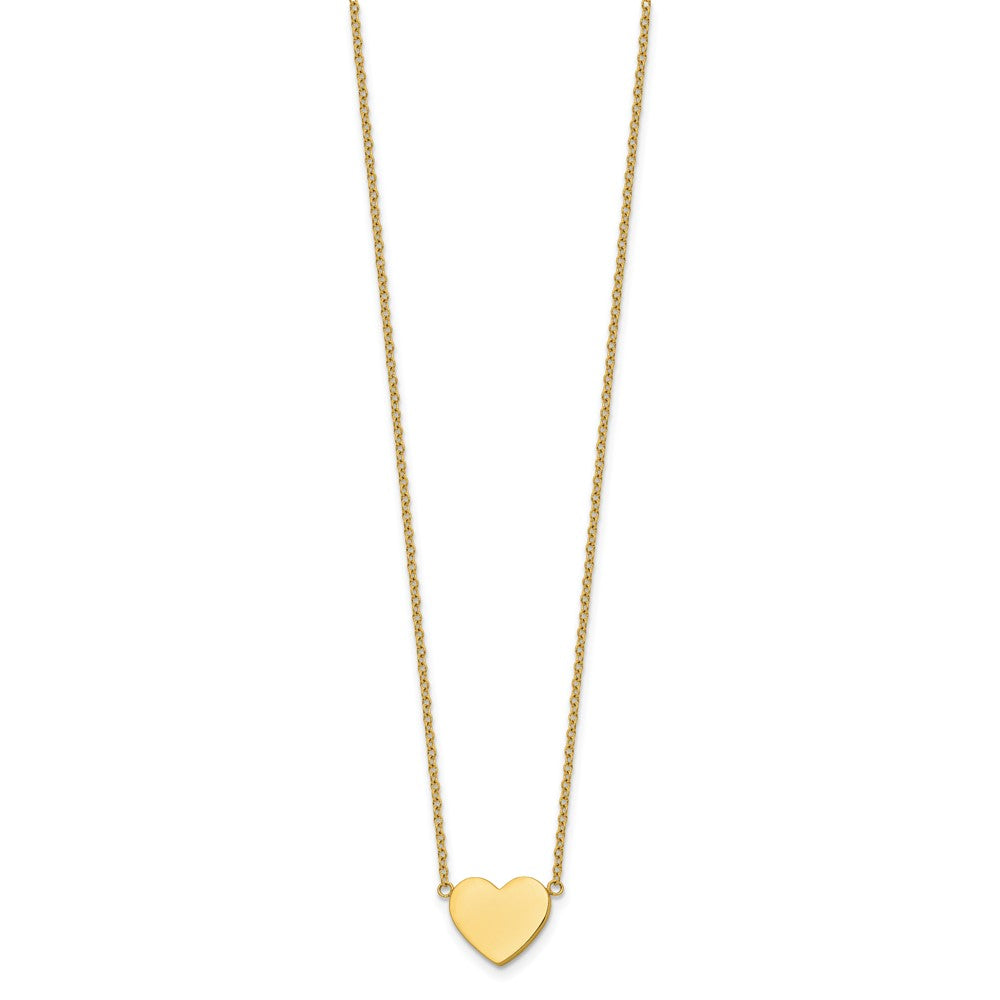 Chisel Stainless Steel Polished Yellow IP-plated Heart on a 16 inch Plus a 2 inch Extension Cable Chain NecklaceSRN3270-16