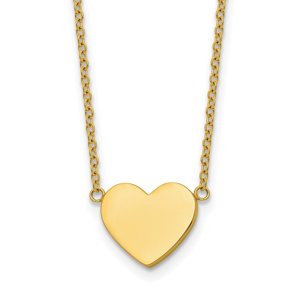 Chisel Stainless Steel Polished Yellow IP-plated Heart on a 16 inch Plus a 2 inch Extension Cable Chain NecklaceSRN3270-16