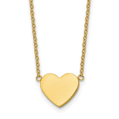 Chisel Stainless Steel Polished Yellow IP-plated Heart on a 16 inch Plus a 2 inch Extension Cable Chain NecklaceSRN3270-16