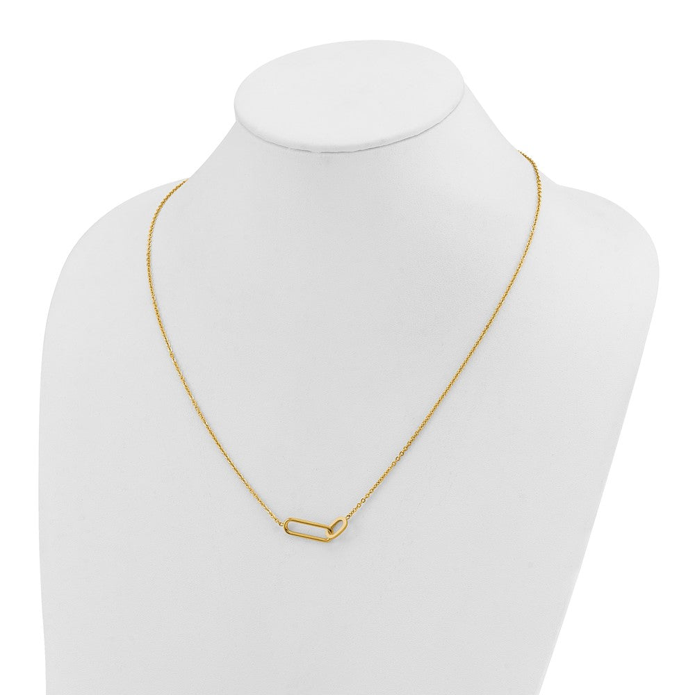 Chisel Stainless Steel Polished Yellow IP-plated Intertwined Links on a 20 inch Plus 2 inch Extension Cable Chain NecklaceSRN3272-20