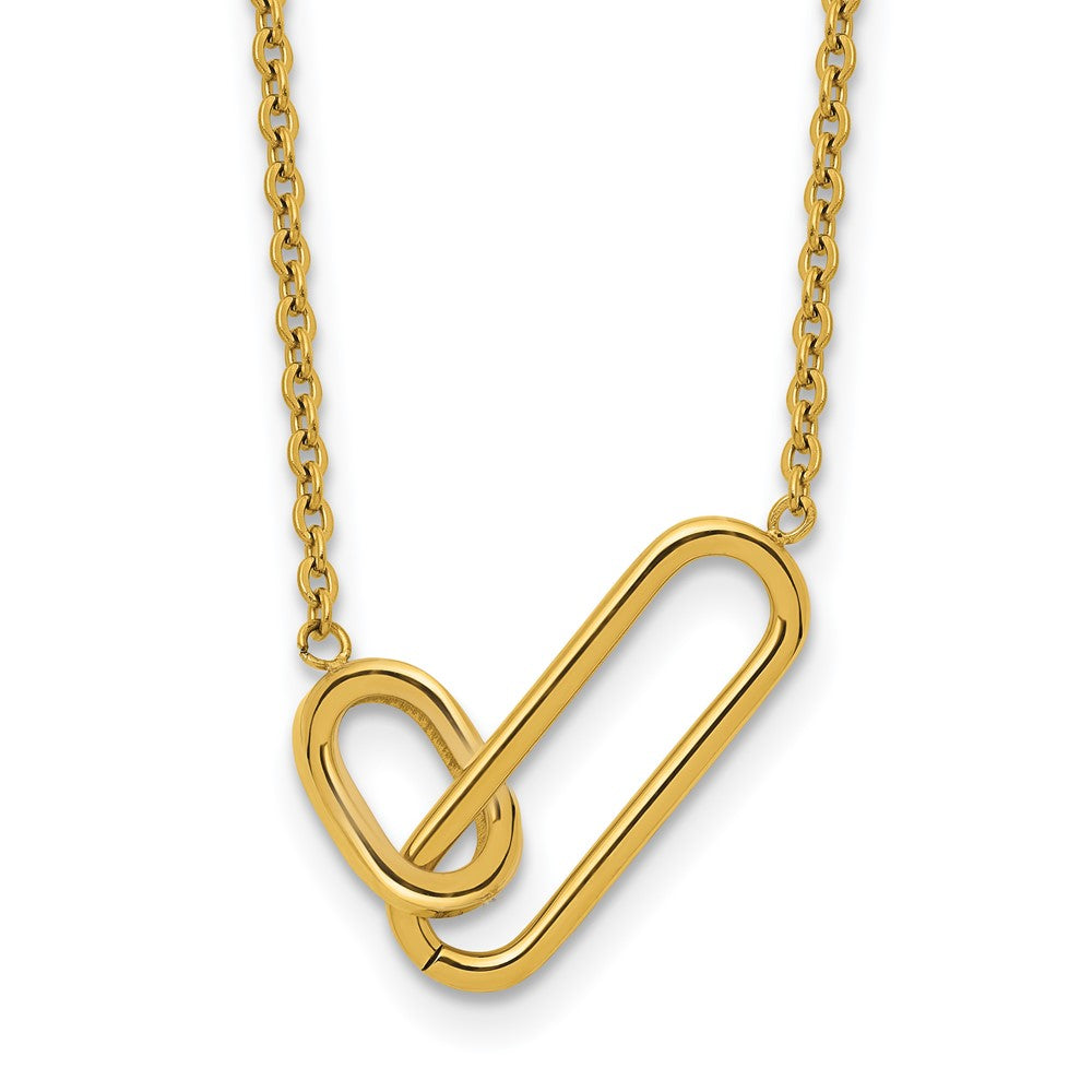 Chisel Stainless Steel Polished Yellow IP-plated Intertwined Links on a 20 inch Plus 2 inch Extension Cable Chain NecklaceSRN3272-20