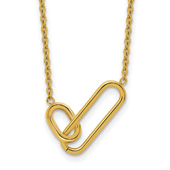 Chisel Stainless Steel Polished Yellow IP-plated Intertwined Links on a 20 inch Plus 2 inch Extension Cable Chain NecklaceSRN3272-20