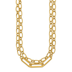 Chisel Stainless Steel Polished Yellow IP-plated Layered 18 inch Plus a 2 inch Extension NecklaceSRN3274-18