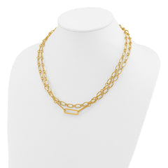 Chisel Stainless Steel Polished Yellow IP-plated Layered 18 inch Plus a 2 inch Extension NecklaceSRN3274-18