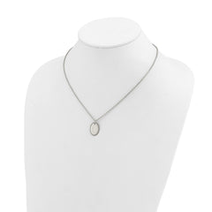 Chisel Stainless Steel Polished Oval Disc on an 18 inch Plus a 2 inch Extension Cable Chain NecklaceSRN3340-18