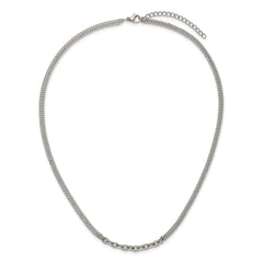 Chisel Stainless Steel Polished Two-Strand 18 inch Plus 2 inch Extension NecklaceSRN3342-18