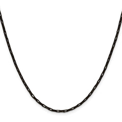 Chisel Stainless Steel Polished Black IP-plated 2.2mm 18 inch Fancy Box/Paperclip Link ChainSRN3399BP
