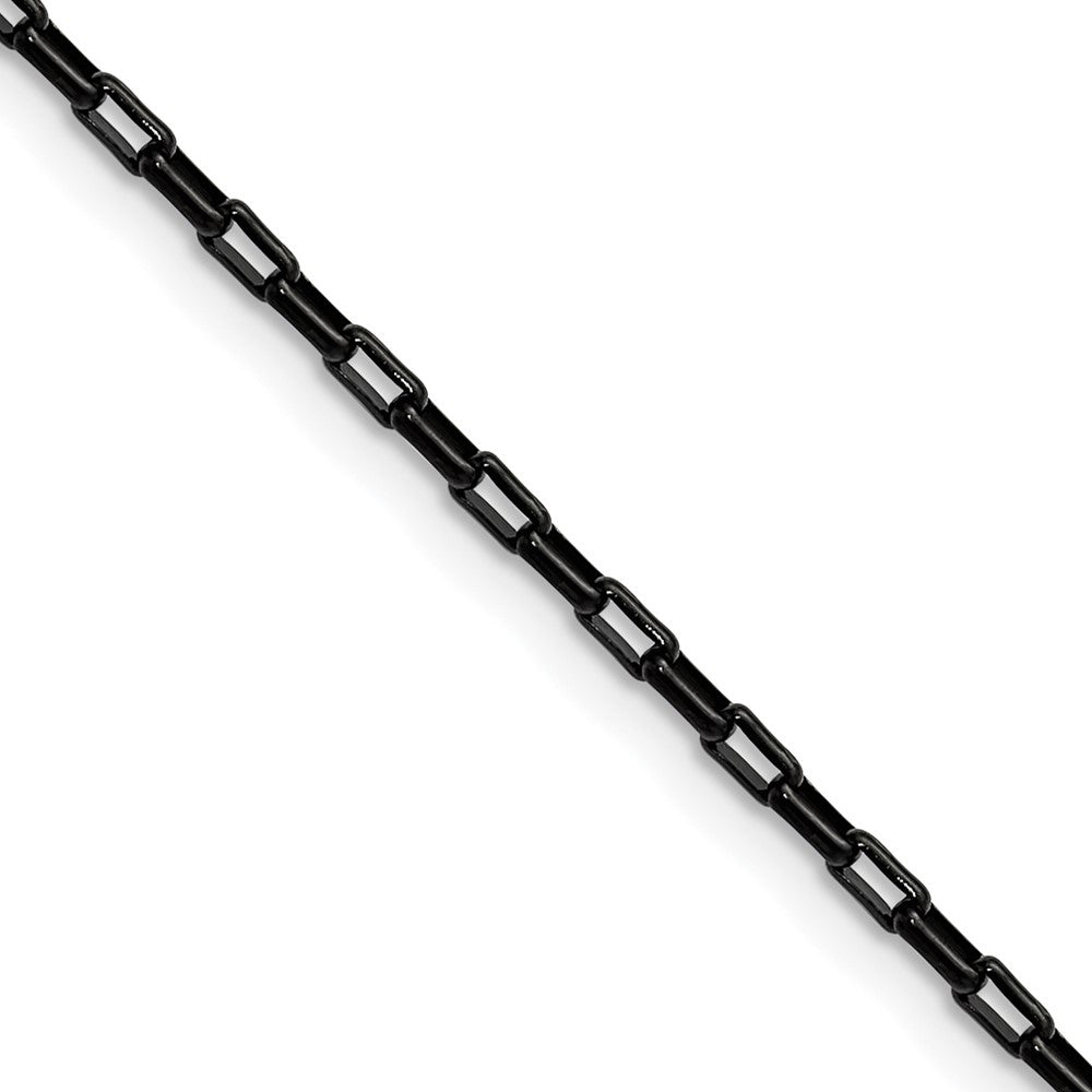 Chisel Stainless Steel Polished Black IP-plated 2.2mm 16 inch Fancy Box/Paperclip Link ChainSRN3399BP