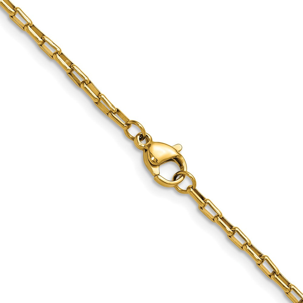 Chisel Stainless Steel Polished Yellow IP-plated 2.2mm 20 inch Fancy Box/Paperclip Link ChainSRN3399GP