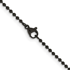 Chisel Stainless Steel Polished Black IP-plated 2mm 24 inch Ball ChainSRN667
