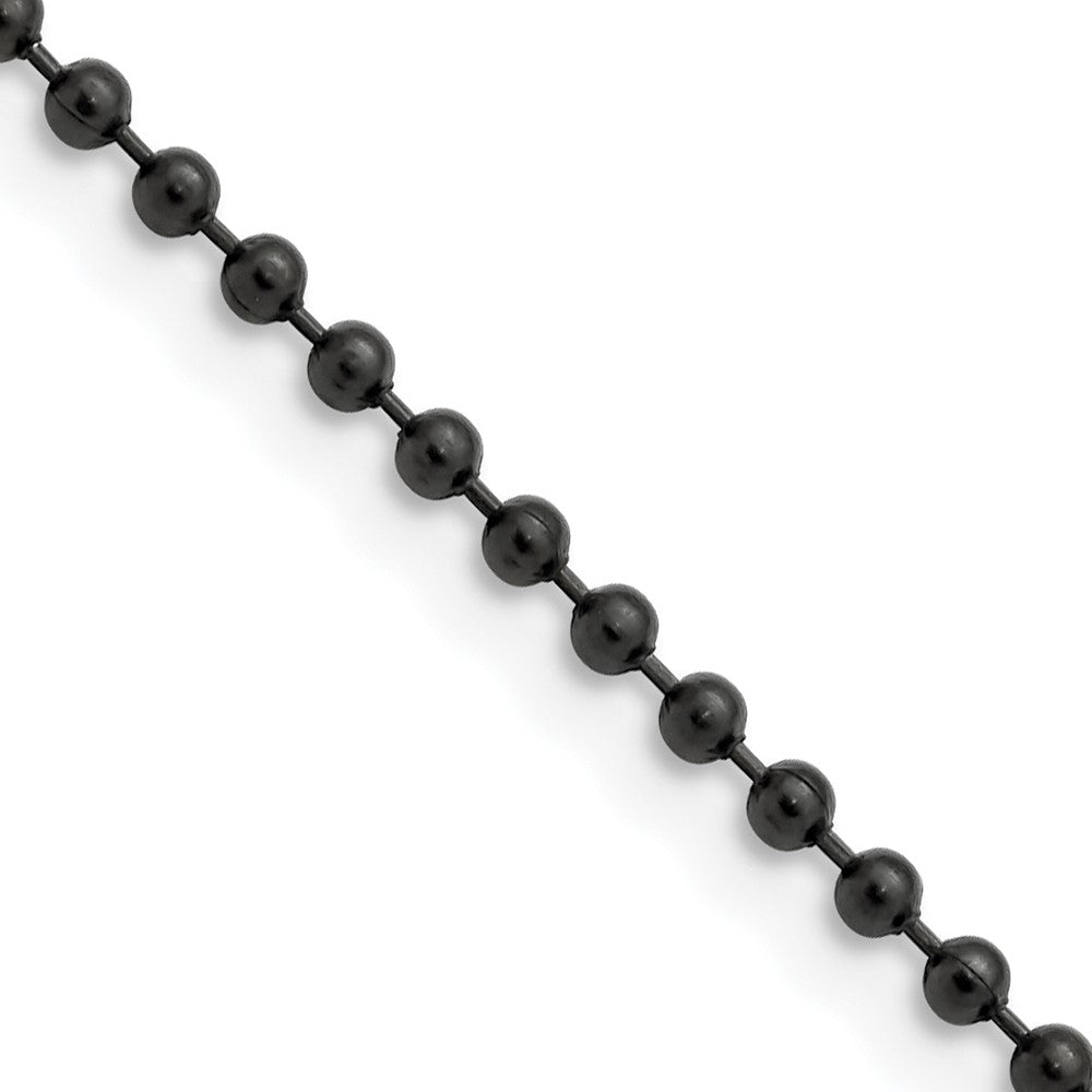 Chisel Stainless Steel Polished Black IP-plated 2.4mm 18 inch Ball ChainSRN668BP
