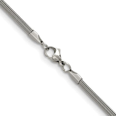 Chisel Stainless Steel Polished 4.2mm 30 inch Flat Snake ChainSRN670