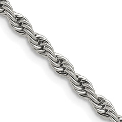 Chisel Stainless Steel Polished 4mm 18 inch Rope ChainSRN673