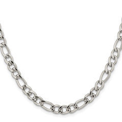 Chisel Stainless Steel Polished 5.3mm 20 inch Figaro ChainSRN679