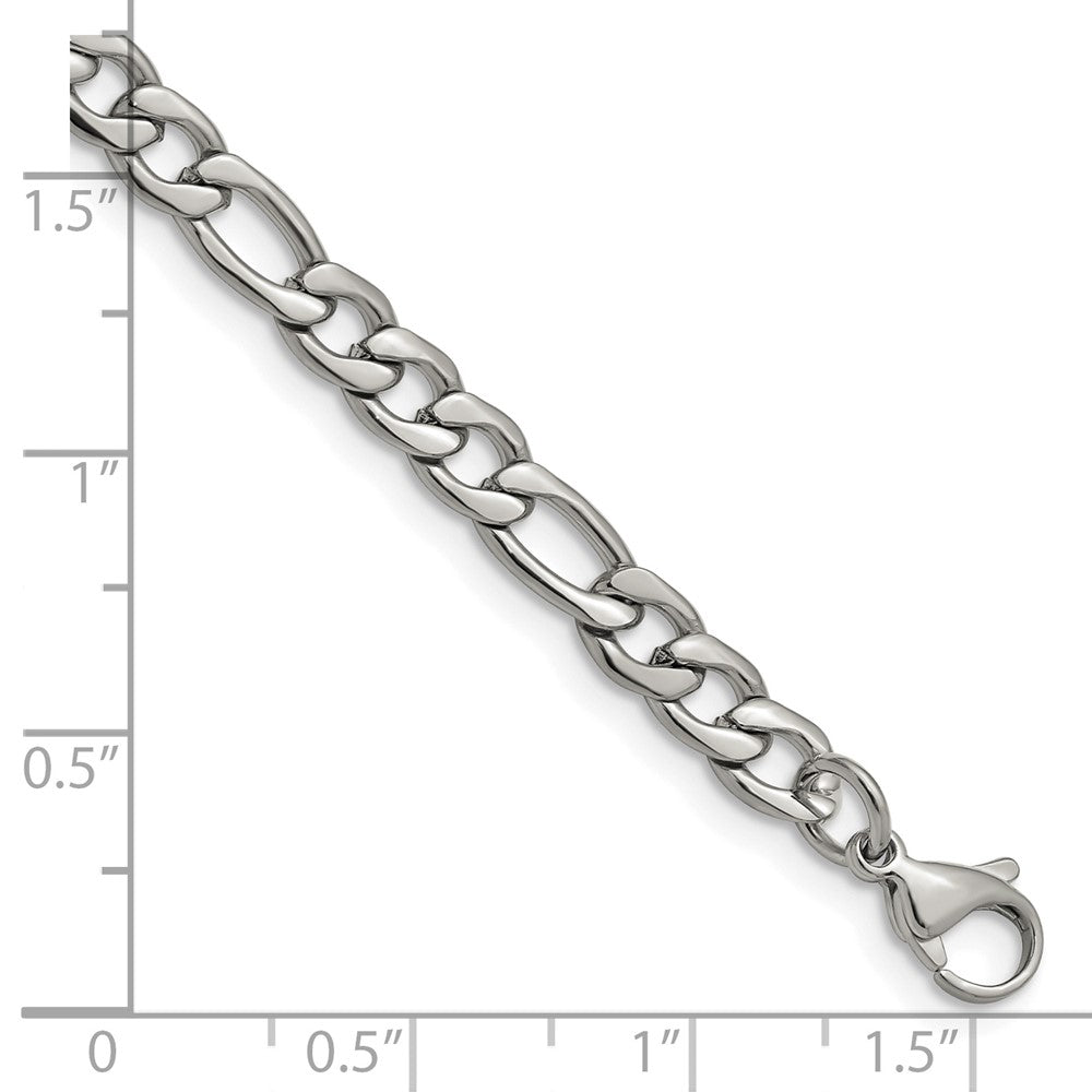 Chisel Stainless Steel Polished 6.3mm 8 inch Figaro Chain SRN680-8