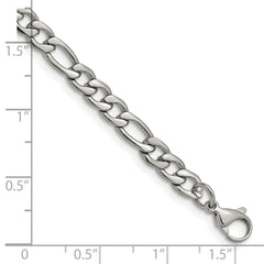 Chisel Stainless Steel Polished 6.3mm 8 inch Figaro Chain SRN680-8