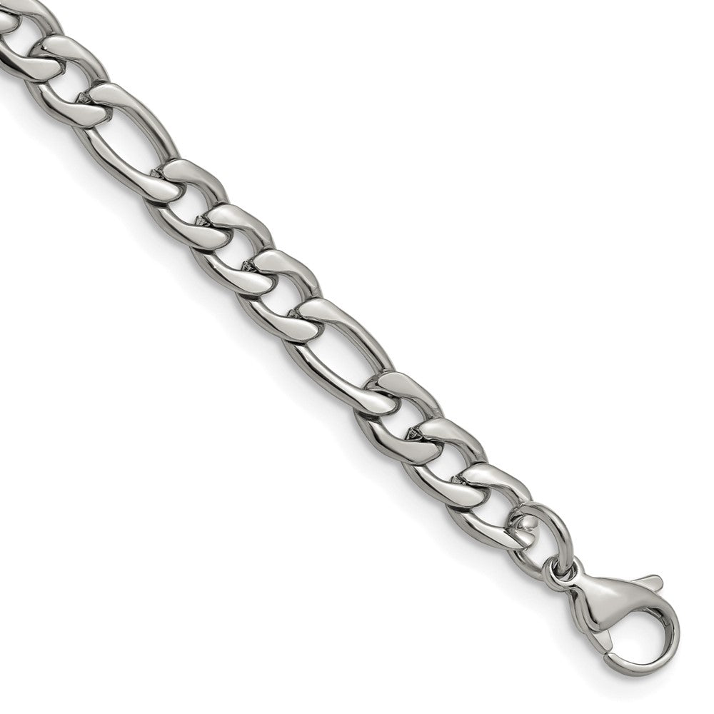 Chisel Stainless Steel Polished 6.3mm 8 inch Figaro Chain SRN680-8