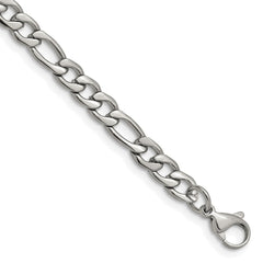Chisel Stainless Steel Polished 6.3mm 8 inch Figaro Chain SRN680-8