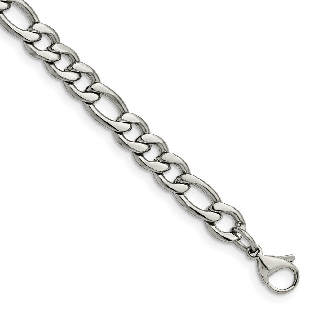Chisel Stainless Steel Polished 6.75mm 8 inch Figaro Chain SRN681-8
