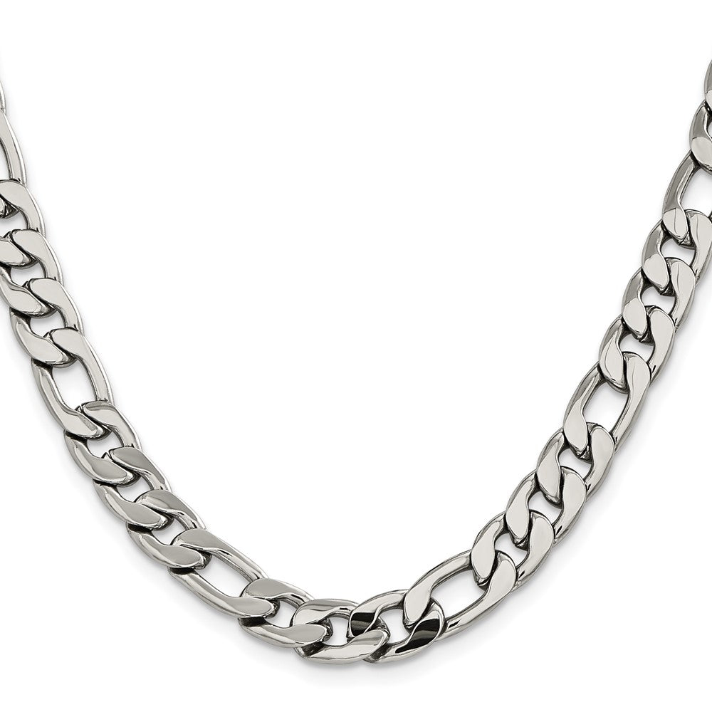 Chisel Stainless Steel Polished 8.75mm 24 inch Figaro ChainSRN682
