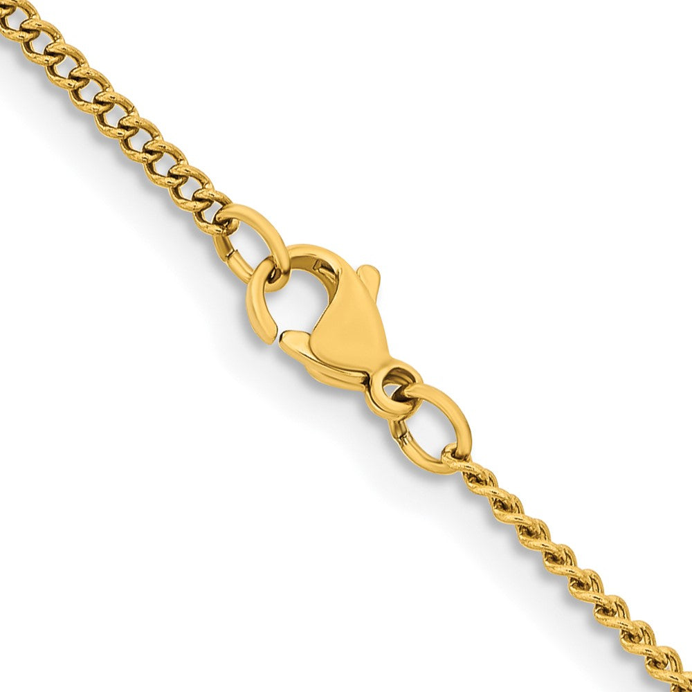 Chisel Stainless Steel Polished Yellow IP-plated 2.25mm 22 inch Round Curb ChainSRN685GP