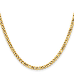 Chisel Stainless Steel Polished Yellow IP-plated 4mm 20 inch Round Curb ChainSRN686GP