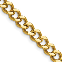 Chisel Stainless Steel Polished Yellow IP-plated 7.5mm 20 inch Curb ChainSRN690GP
