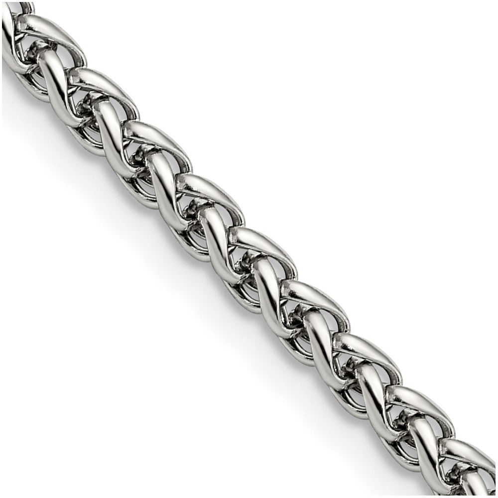 Chisel Stainless Steel Polished 4mm 20 inch Wheat ChainSRN806