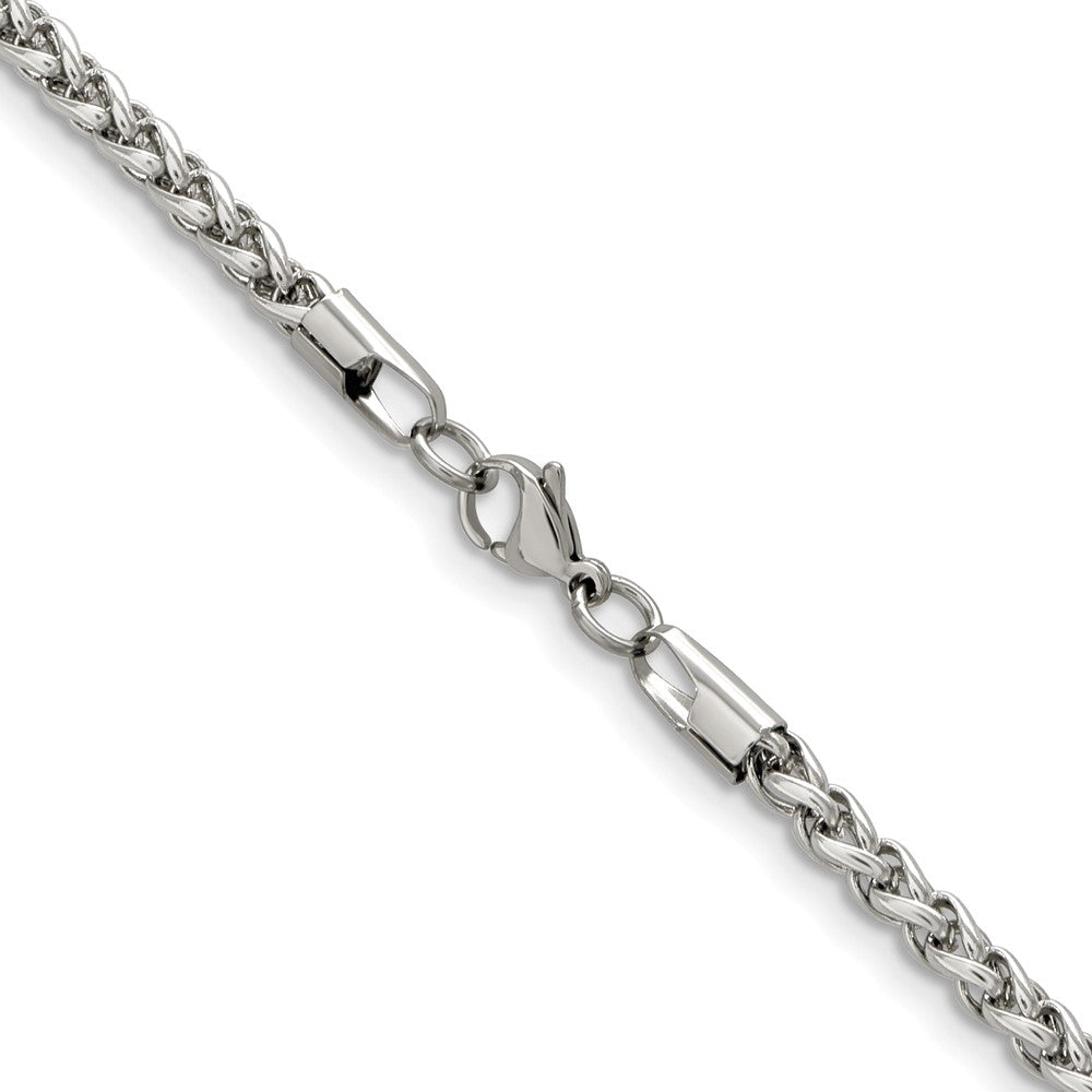 Chisel Stainless Steel Polished 5mm 24 inch Wheat ChainSRN807