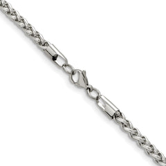 Chisel Stainless Steel Polished 5mm 24 inch Wheat ChainSRN807
