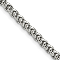 Chisel Stainless Steel Polished 5mm 20 inch Wheat ChainSRN807