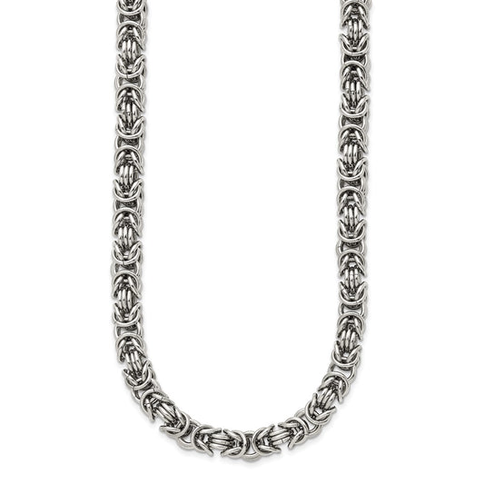 Chisel Stainless Steel Polished 22 inch Fancy Link NecklaceSRN949
