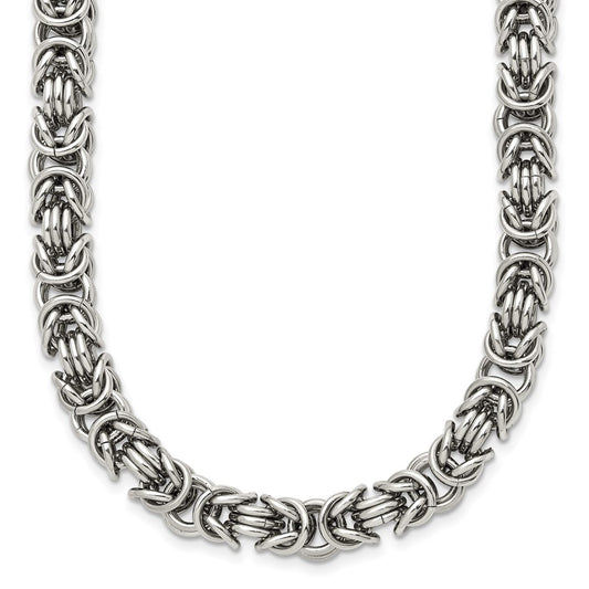 Chisel Stainless Steel Polished 18 inch Fancy Link NecklaceSRN949
