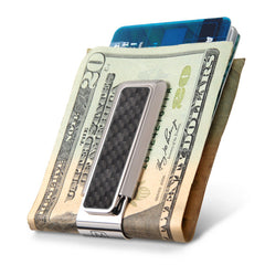 MClip Stainless With Black Carbon Fiber Money Clip SS-BSS-BKCF