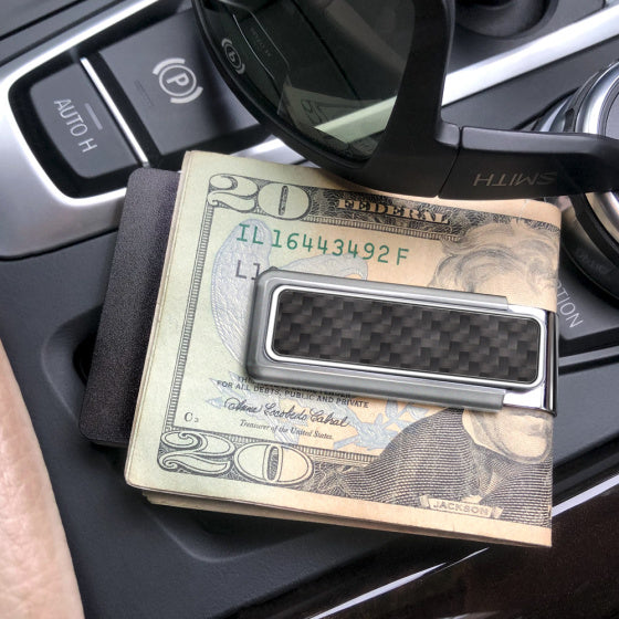 MClip Stainless With Black Carbon Fiber Money Clip SS-BSS-BKCF