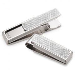 MClip Stainless Brushed With Etched Honeycomb Money Clip SS-BSS-BRHC