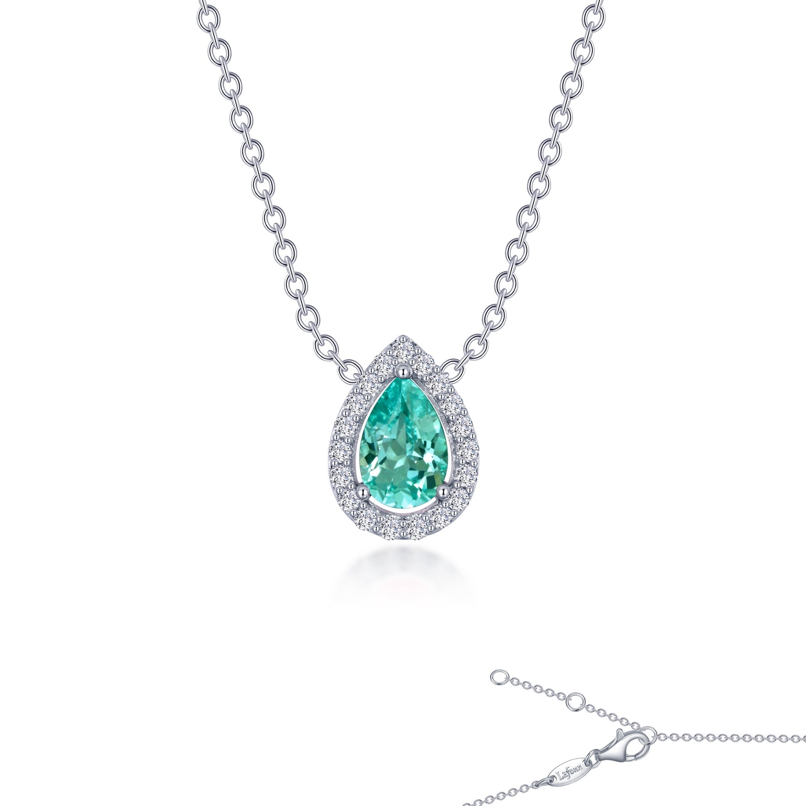 LAFONN Pear-Shaped Halo Necklace N0102CLP18