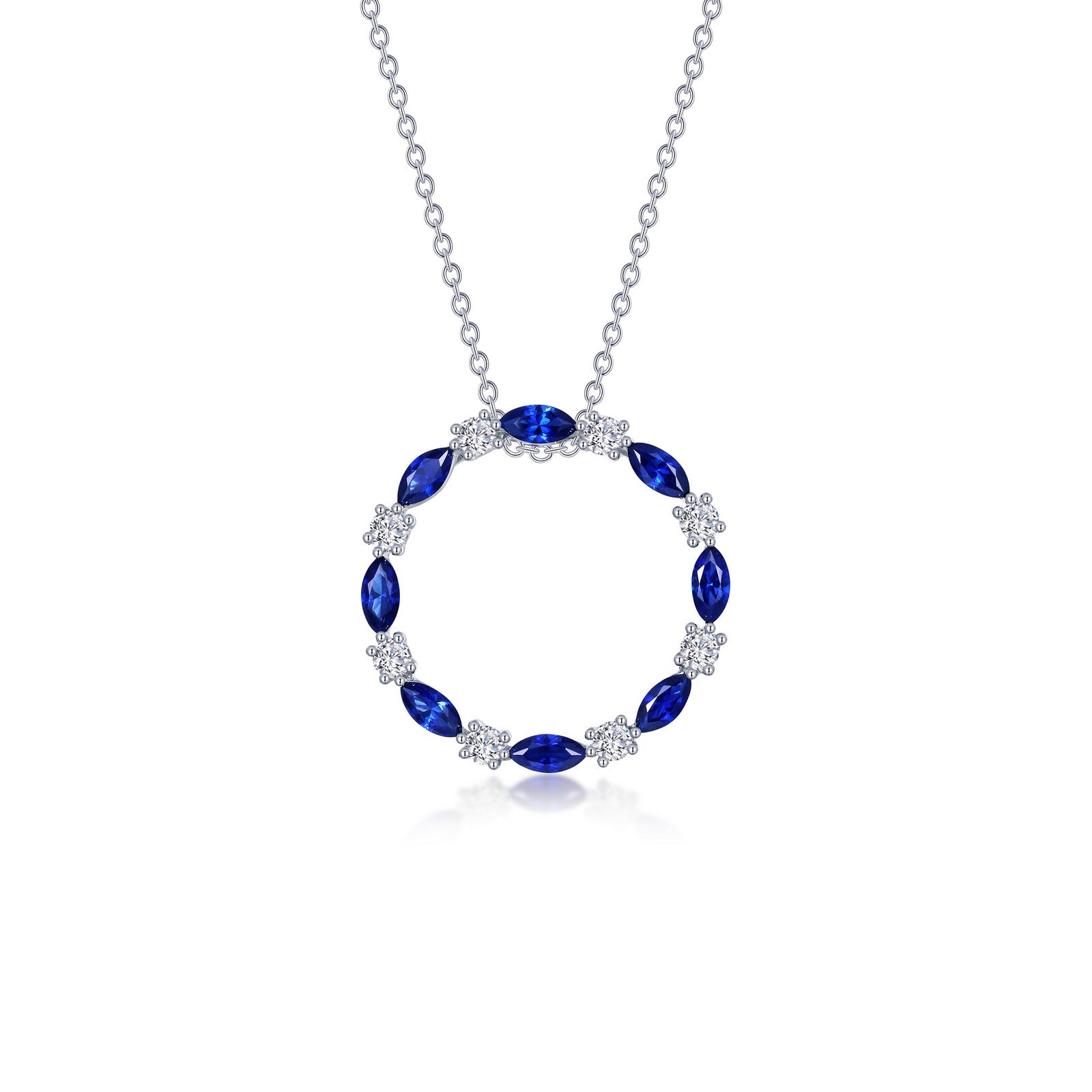 LAFONN Fancy Lab-Grown Sapphire Open Circle Necklace SYN018SP20