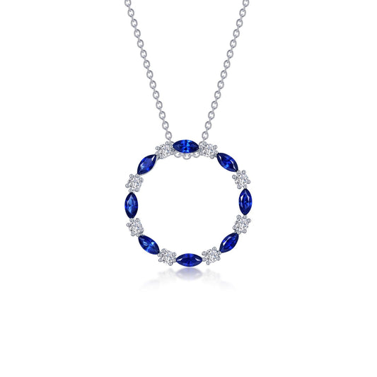 LAFONN Fancy Lab-Grown Sapphire Open Circle Necklace SYN018SP20