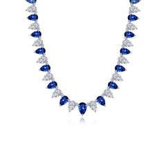 LAFONN 38 CTW Fancy Lab-Grown Sapphire Tennis Choker Necklace SYN029SP16