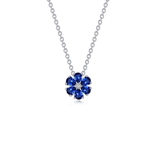 LAFONN Fancy Lab-Grown Sapphire Flower Necklace SYP007SP20