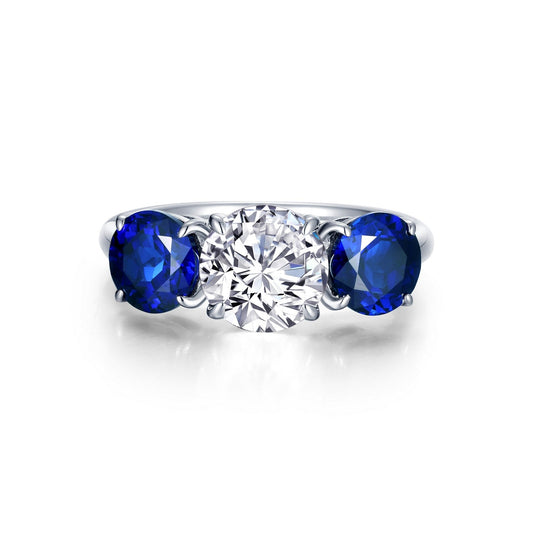 LAFONN Fancy Lab-Grown Sapphire Three-Stone Ring SYR016SP05