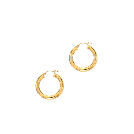 Yellow Gold Polished Classic Polished Hoop 5mm Earring