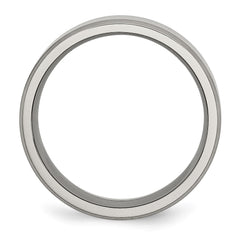 Chisel Titanium Brushed and Polished 8mm Beveled Edge Band