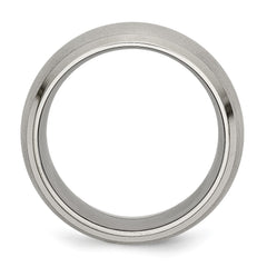 Chisel Titanium Satin and Polished 10mm Beveled Edge Band