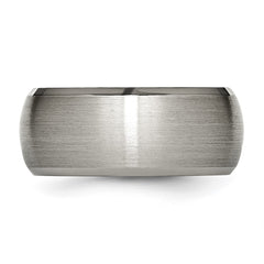 Chisel Titanium Satin and Polished 10mm Beveled Edge Band