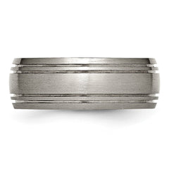 Chisel Titanium Brushed Center 8mm Grooved Band