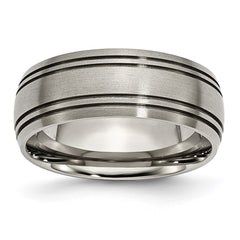 Chisel Titanium Brushed Center 8mm Grooved Band
