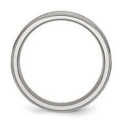 Chisel Titanium Brushed Center 6mm Ridged Edge Band
