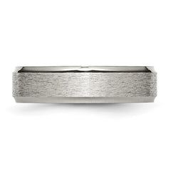 Chisel Titanium Brushed Center 6mm Ridged Edge Band